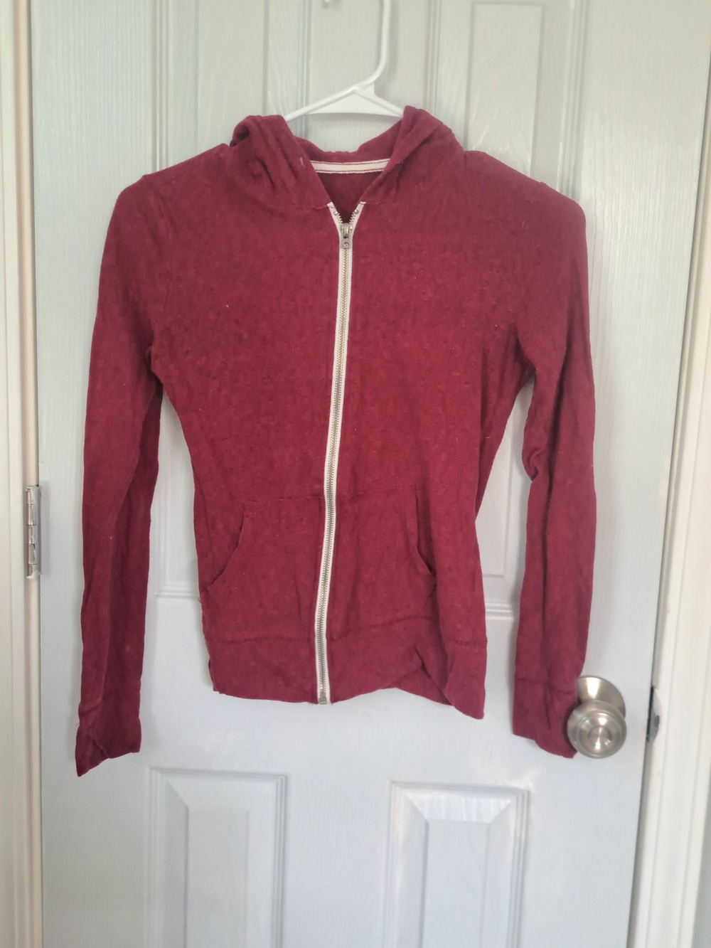 Hollister Maroon Zip-Up Hoodie